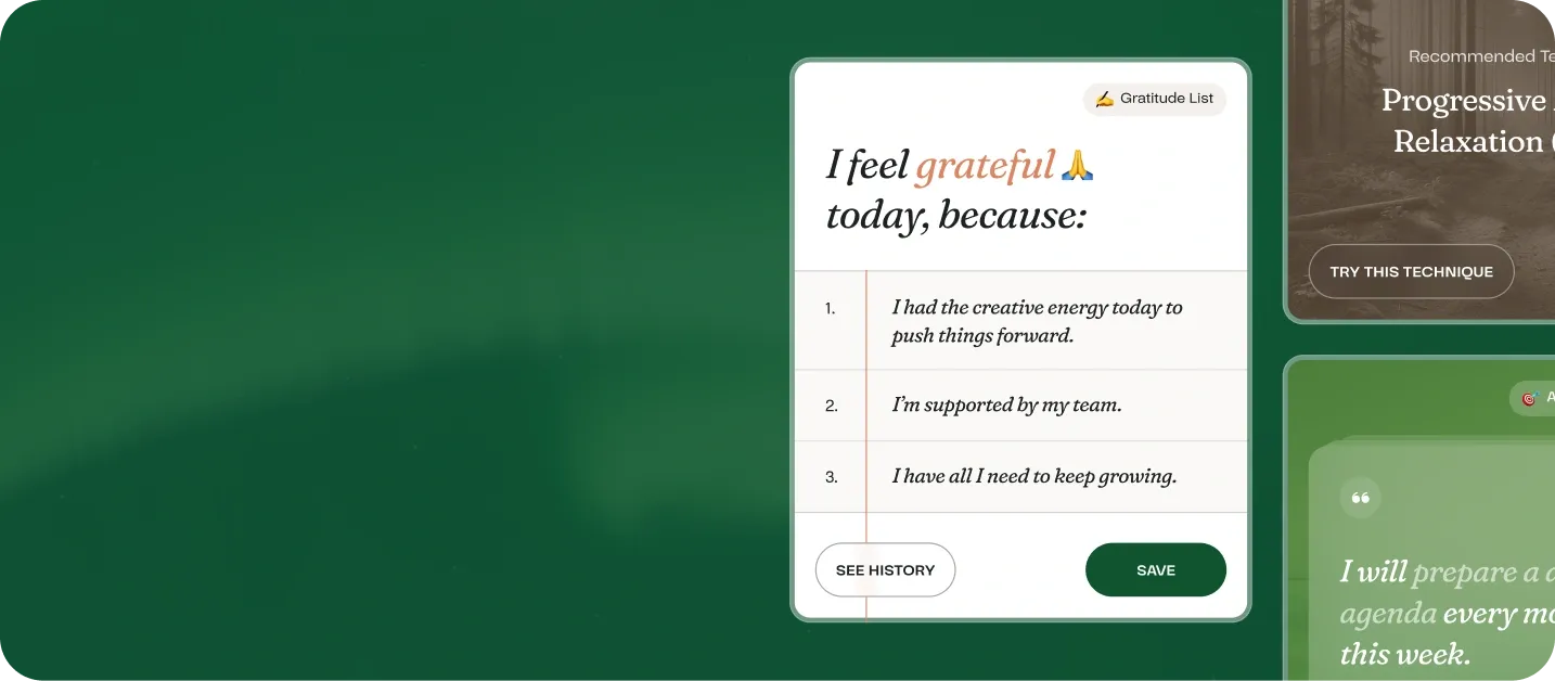 Wellness feed gratitude list